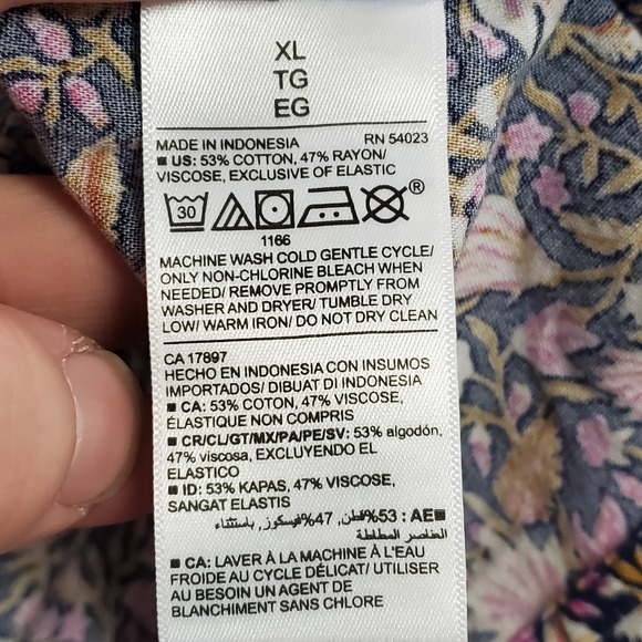 Old Navy Womens Tiered Micro Floral Milkmaid Maxi Dress Size XL Cottagecore - Picture 5 of 9